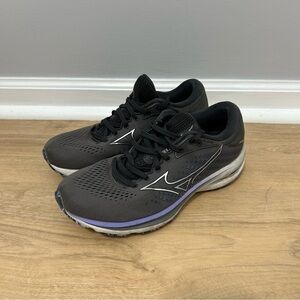 Mizuno Women's Wave Rider 25 Gray Purple Running Athletic Sneakers Shoes 7.5